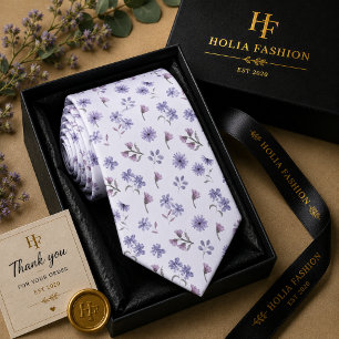 Gravata de Pescoço Lilás Roxo Cottagecore