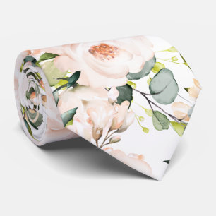Gravata de Pescoço PixDezines Peônias Rosas Beijo