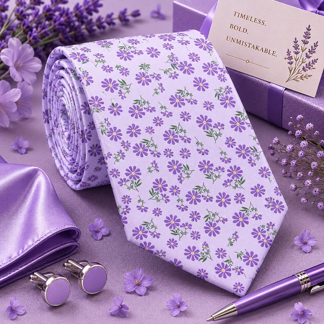 Gravata de pescoço roxa lavanda floral (Criador carregado)