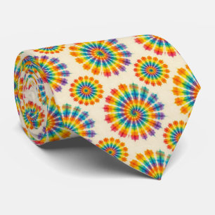 Gravata de Pescoço Tie Dye Psicodélica Arco-íris