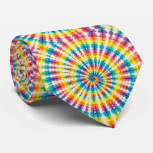 Gravata de Pescoço Tie Dye Psicodélica Arco-íris