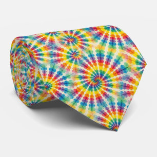Gravata de Pescoço Tie Dye Psicodélica Arco-íris