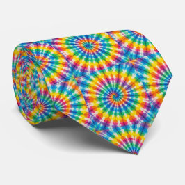 Gravata de Pescoço Tie Dye Psicodélica Arco-íris