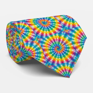 Gravata de Pescoço Tie Dye Psicodélica Arco-íris