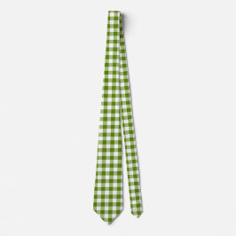 Gravata de Pescoço Xadrez Gingham Verde Abacate Re