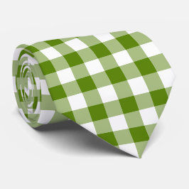 Gravata de Pescoço Xadrez Gingham Verde Abacate Re