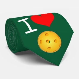 Gravata de Pickleball: Eu amo Pickleball (o verde)