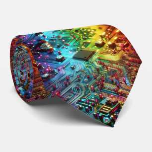 Gravata de Placa de Circuito Arco-Íris – Colorido