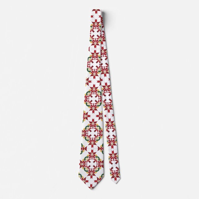gravata de poinsettia de natal (Frente)