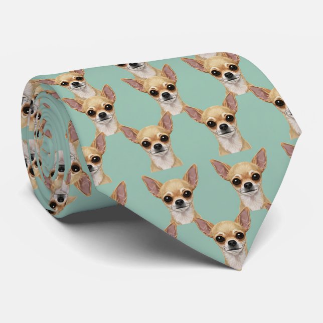Gravata de retrato de Chihuahua – Presente para am (Rolled)
