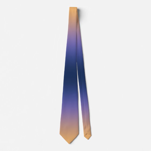 Gravata de seda com gradiente de roxo para azul-ma (Frente)