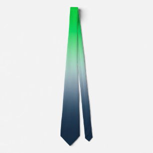 Gravata de seda com gradiente de verde a azul mari