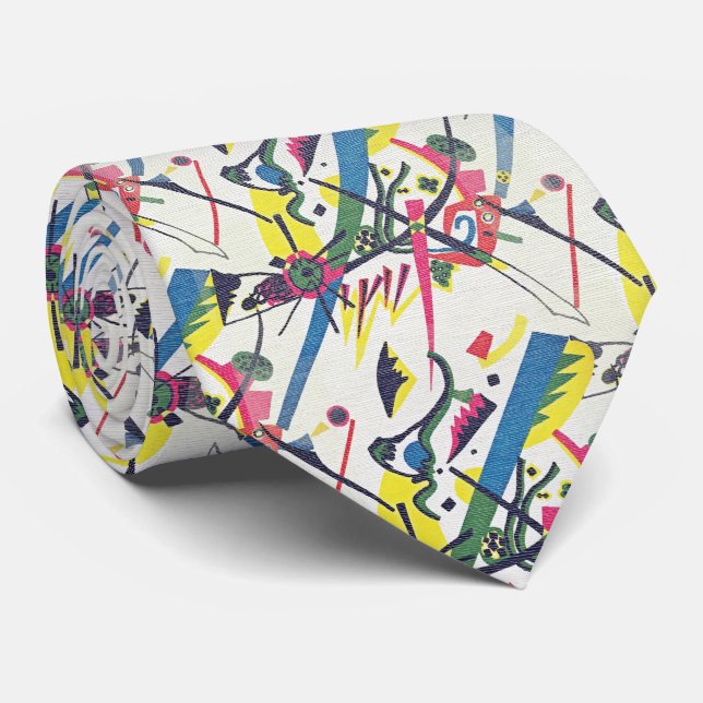 Gravata de seda Kandinsky Small Worlds - Arte abst (Rolled)
