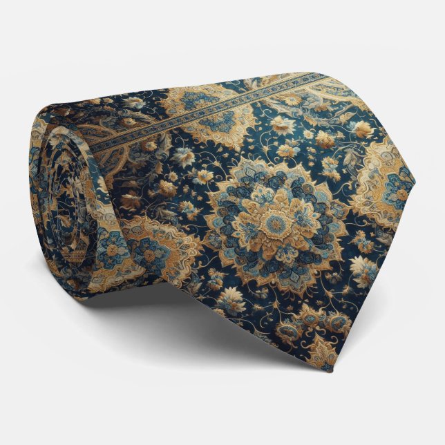 Gravata de seda persa de luxo estilo designer (Rolled)