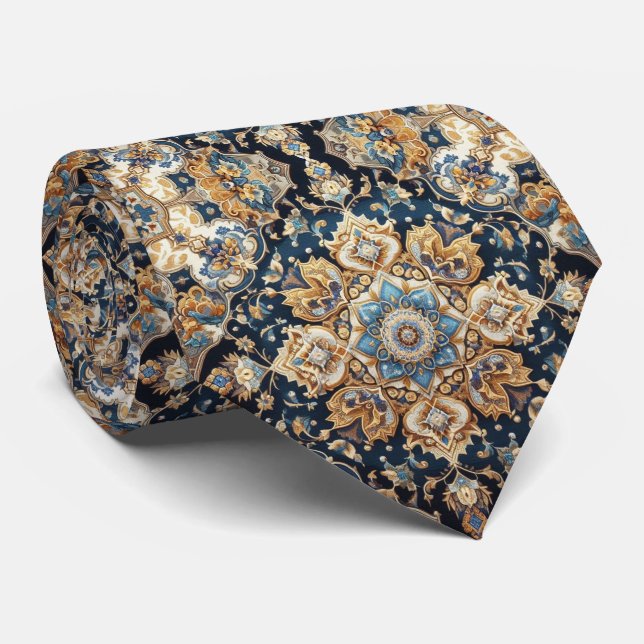Gravata de seda persa de luxo | Gravata de pescoço (Rolled)