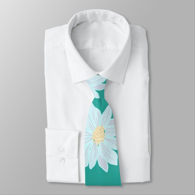 Gravata Deanna Day Daisey Tie Teal (Amarrado)
