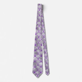 Gravata Deco de Design de Arte do Ventilador Roxo Elegante