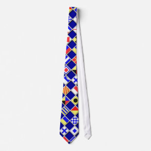 Gravata Decoração náutica Checkered do teste padrão da