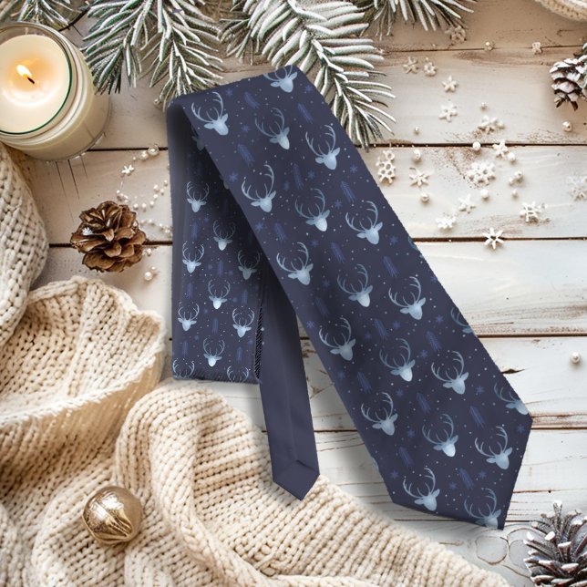 Gravata Deer Antlers Arrows Padrão de Natal V2 Bl ID861 (Criador carregado)