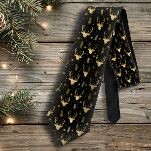 Gravata Deer Antlers Arrows Padrão de Natal V2 Tl ID861