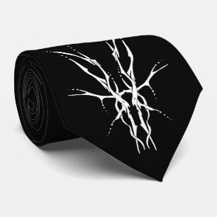 Gravata Deer Skull Tribal Tattoo Design - branco em preto