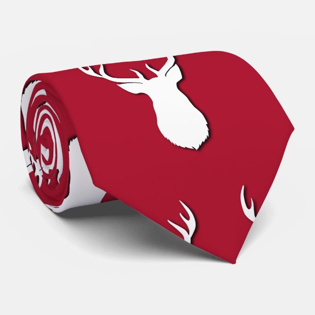 Gravata Deer Trophy Patterno Festivo (Rolled)