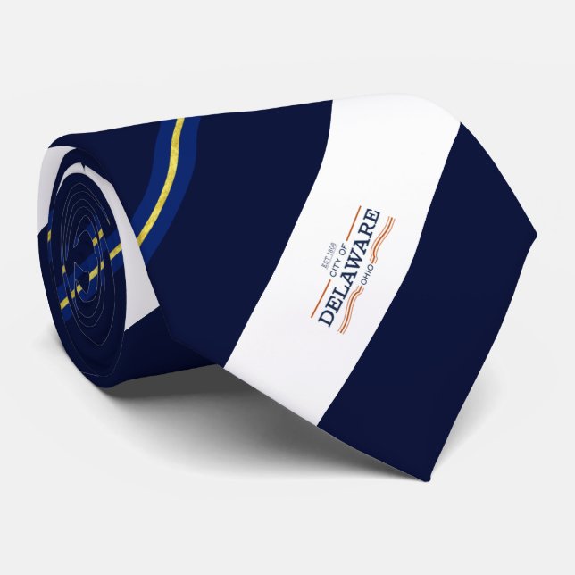 Gravata Delaware (Ohio), bandeira da cidade, Neck Tie (Rolled)