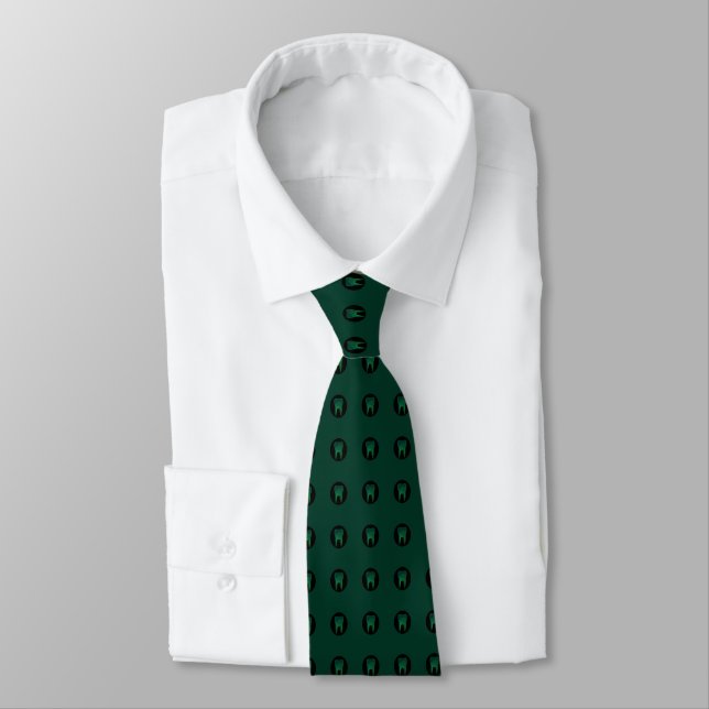 Gravata Dentist Hunter Green Dot Dot Padron Neck (Amarrado)
