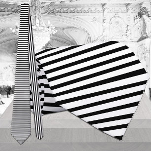 Gravata Dentro Vertical com Faixa Horizontal Branca Preta