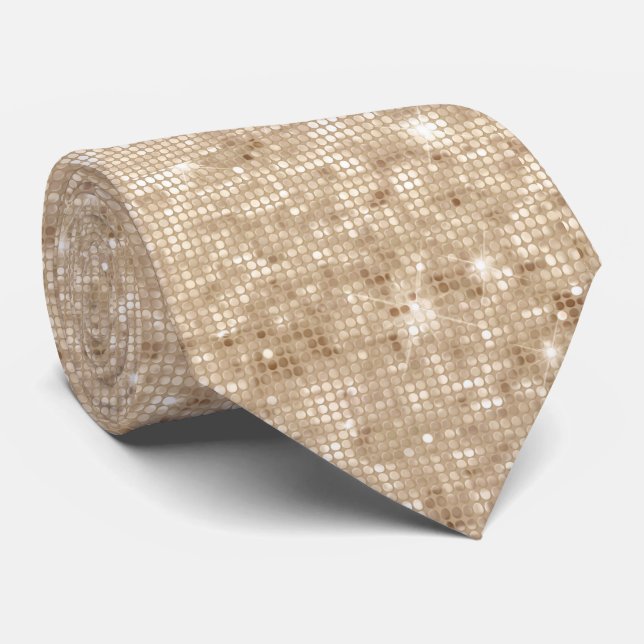 GRAVATA DESCO DE CHAMPAGNE DOURADO MENS TIE (Rolled)