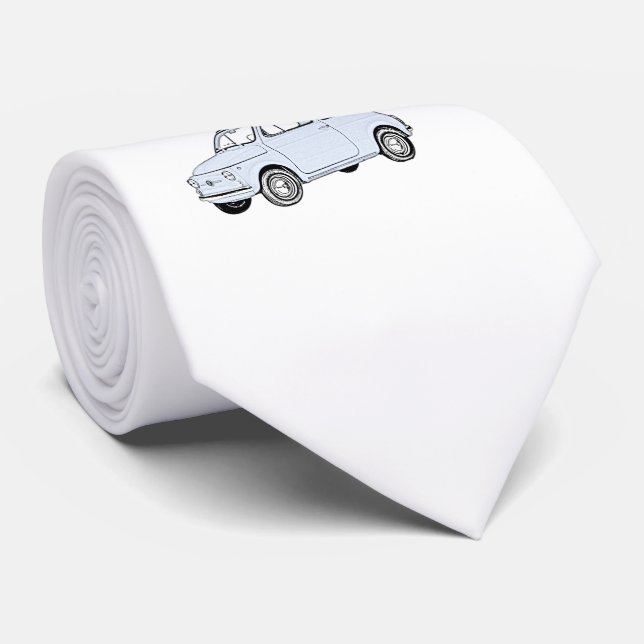 Gravata Desenho azul do estilo do lápis de Fiat 500 (Rolled)