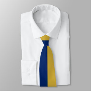 Gravata Desenho Combinado Cor Ouro M com Cor Azul-Marinho
