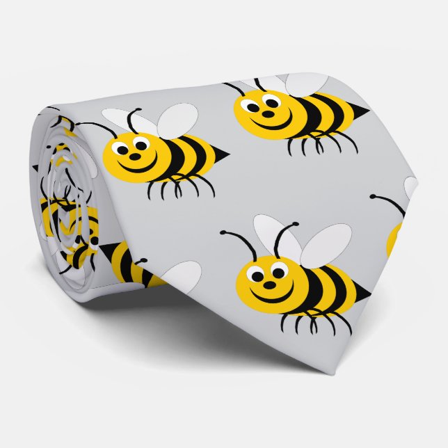 Gravata Desenho de Abelha (Rolled)