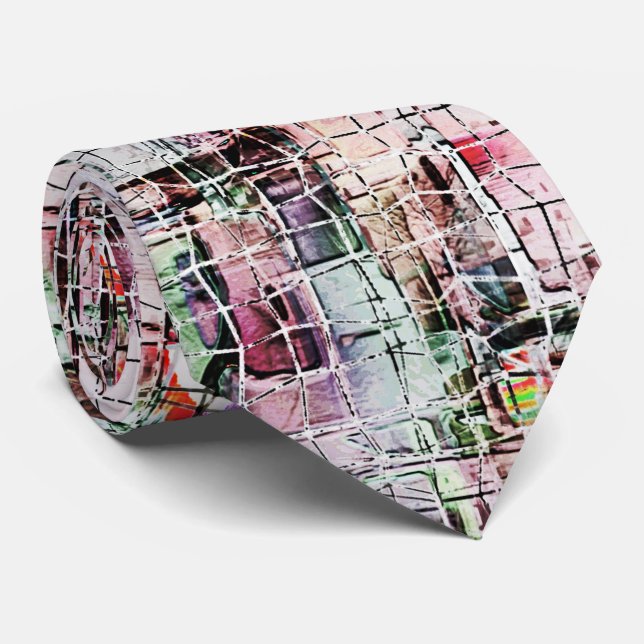 Gravata Desenho de cor laranja sob juta rústica envelhecid (Rolled)