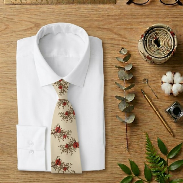 Gravata Desenho de Joaninha Divertida (Fun Ladybug Design Neck Tie.)