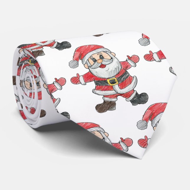 Gravata Desenho de Natal para Crianças Personalizadas (Rolled)