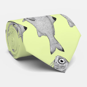 Gravata Desenho de peixe-safra