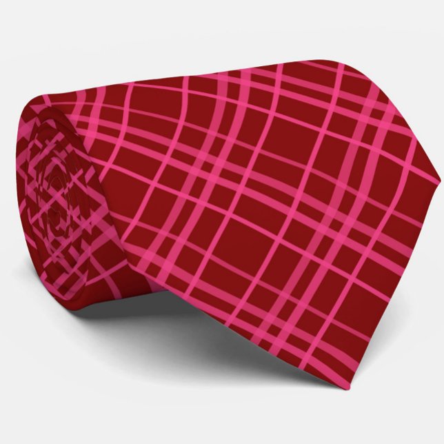 Gravata Desenho de xadrez em grade rosa grená (Criador carregado)