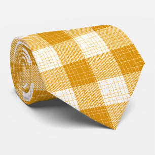 Gravata Desenho Xadrez Amarelo e Branco em Negrito