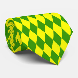 Gravata Desenho Xadrez Arlequim Amarelo Verde