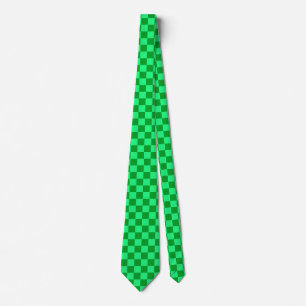 Gravata Desenho Xadrez Verde Claro Escuro