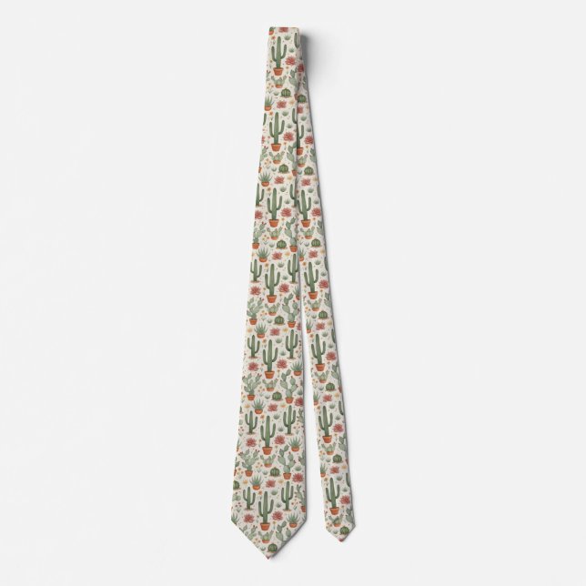 Gravata Desert Cacti Succulent Seamless Pattern (Frente)