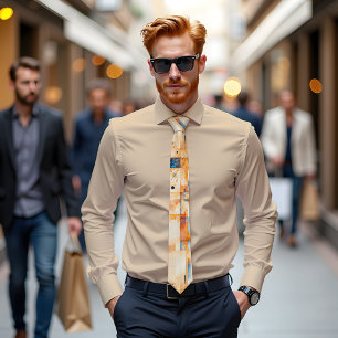 Gravata Desert Mirage Abstrato Art Tie