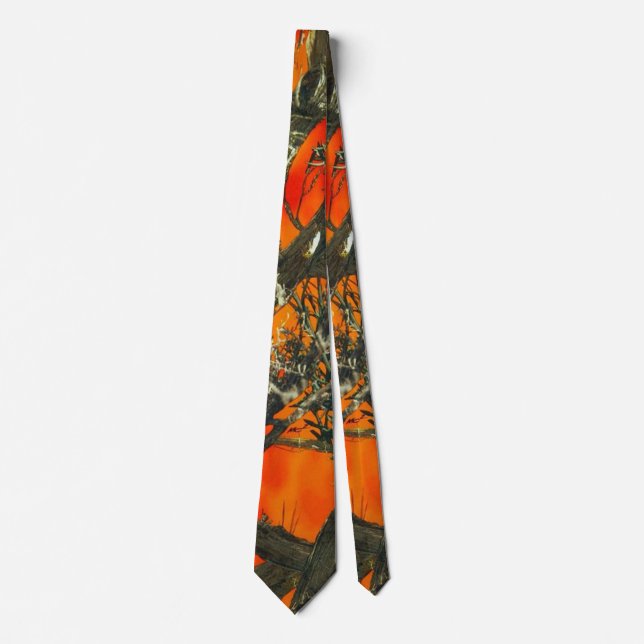Gravata Design Camuflado Laranja (Frente)