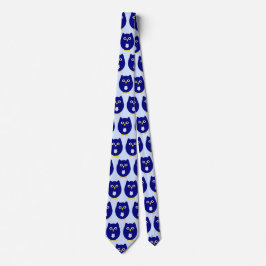 Gravata Design Coruja Azul Qualquer Cor de Fundo