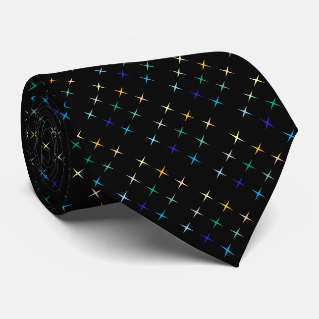 Gravata Design de Artes Geométricas de Meio século Retroat (Rolled)