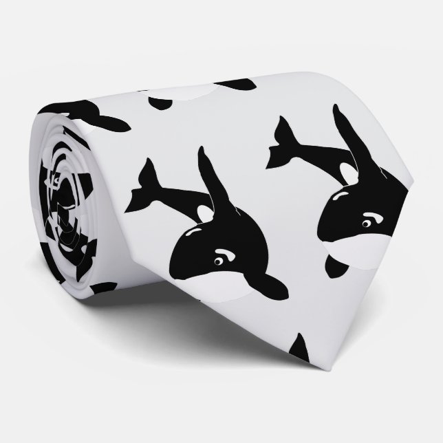 Gravata Design de Baleia Assassina (Rolled)