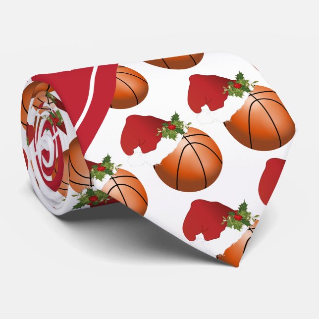Gravata Design de basquete de Natal (Rolled)