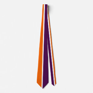 Gravata Design de Bloco de Cor Simples Púrpura Laranja Bra