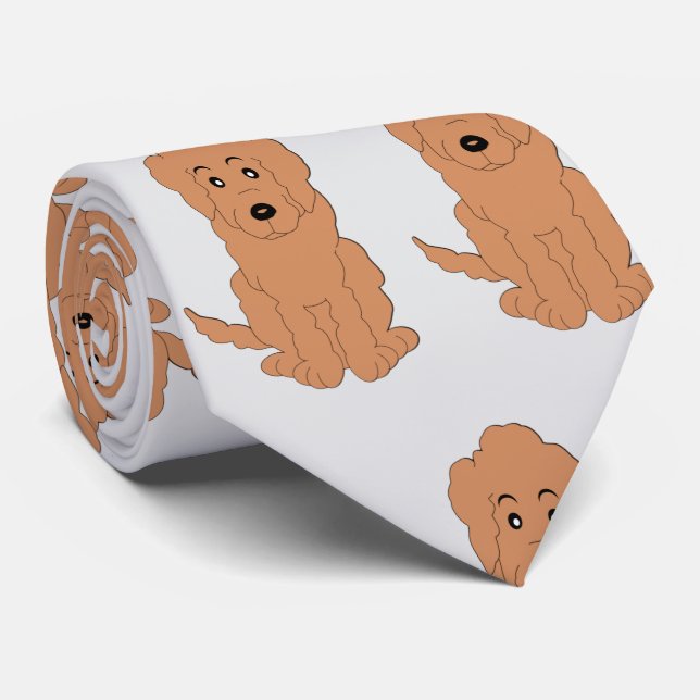 Gravata Design de cachorro Goldendoodle Vermelho Qualquer  (Rolled)